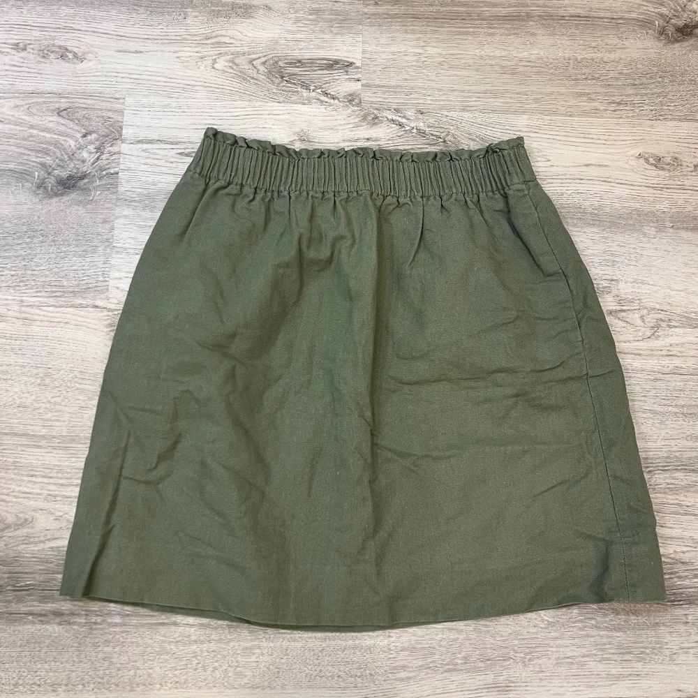 J Crew Olive Green Pencil Skirt Size Small Like New